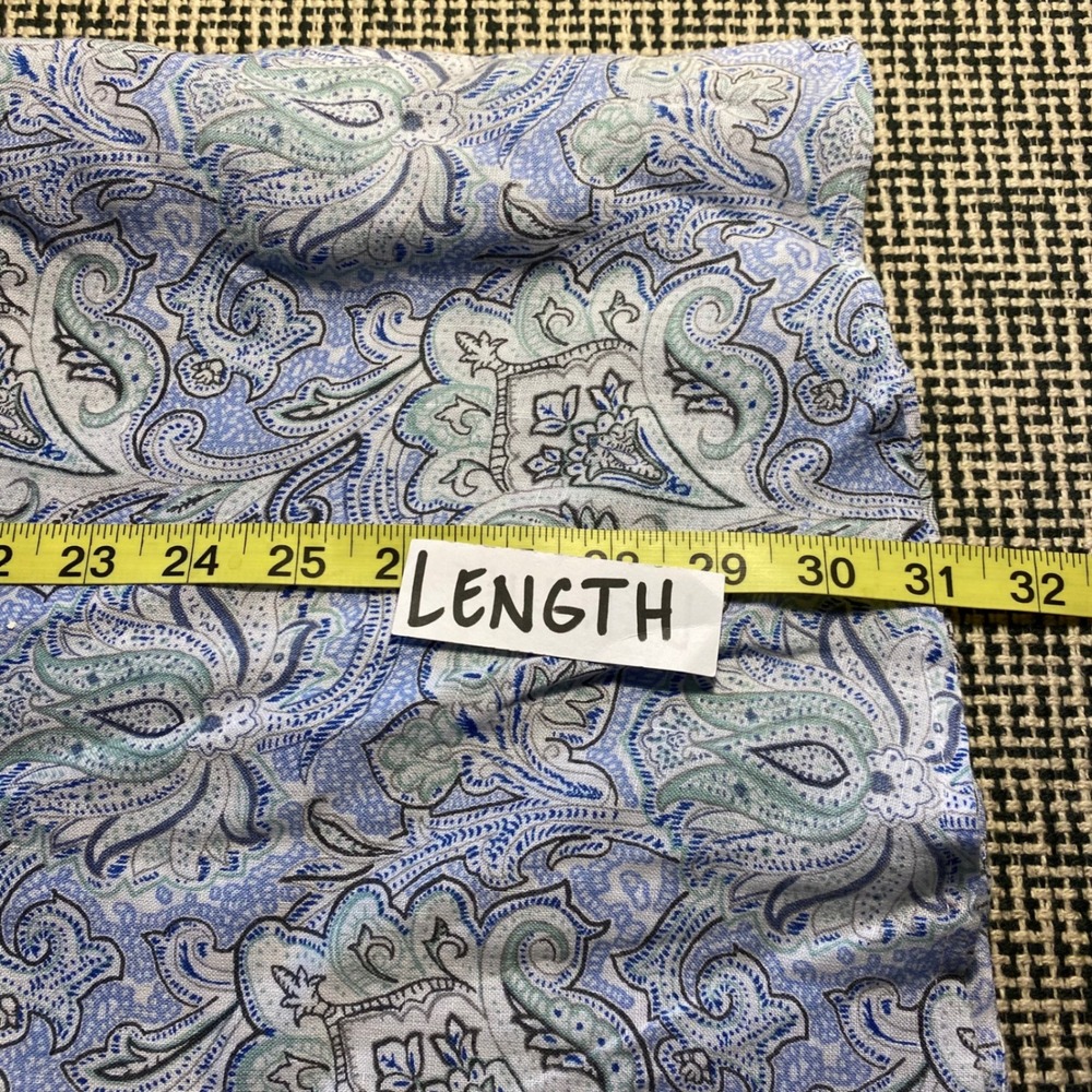 Men's 100% Linen Shirt Coastal Beach Paisley XL Blue Long Sleeve Taso Elba - Picture 6 of 6